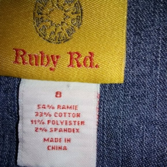 Bead-Embellished Denim Jacket Size 8 Ruby Rd. - Picture 6 of 7